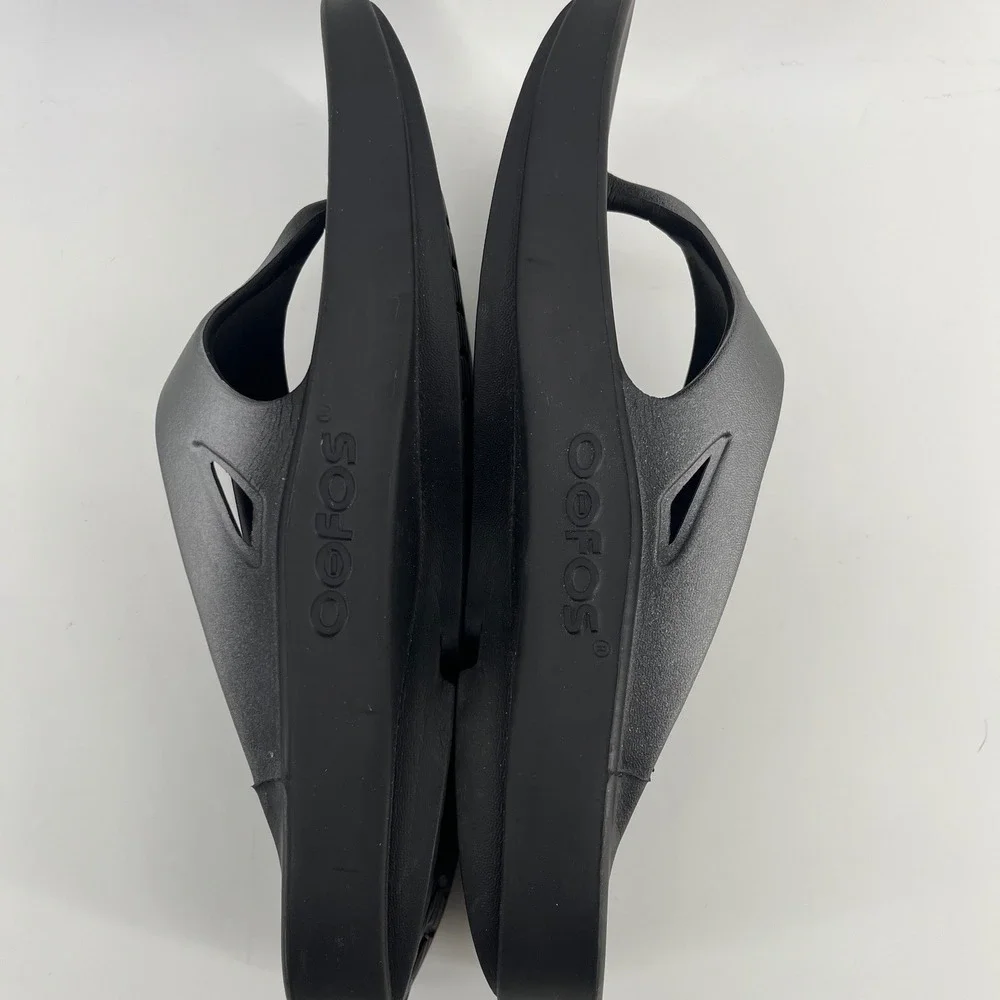 Oofos OOriginal Sport Recovery Sandals Black Graphite Thong Mens 8 Womens 10